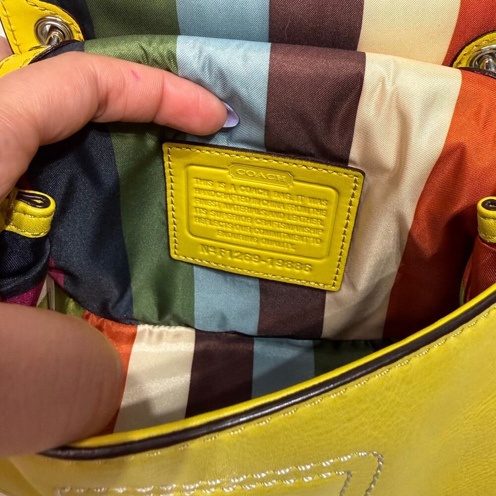 y2k COACH Legacy Yellow Top Handle Crossbody - Picture 9 of 10